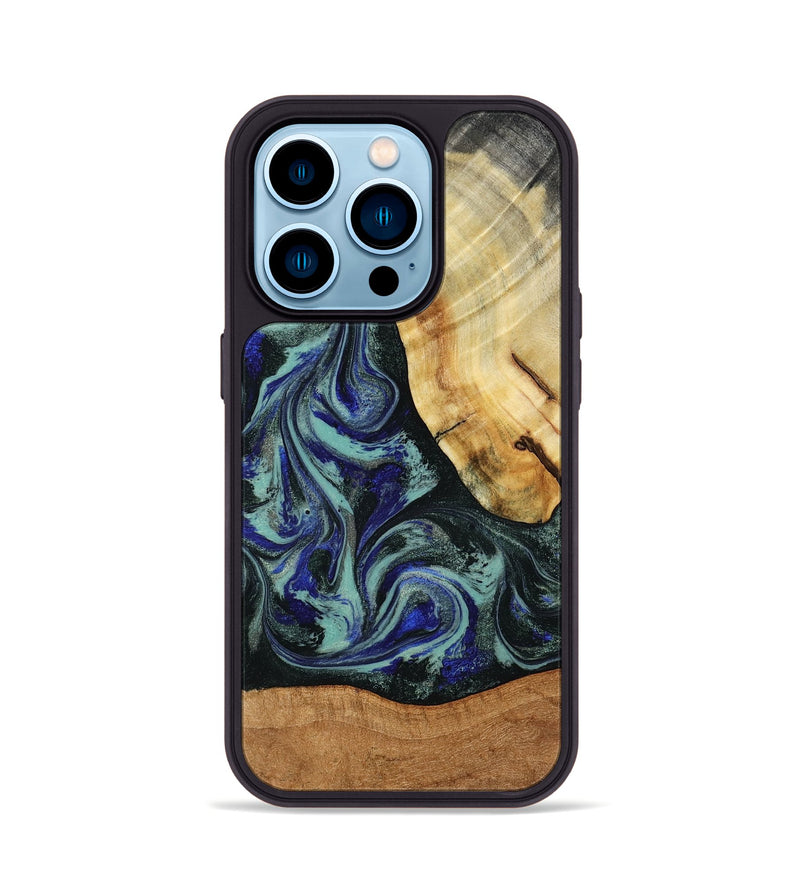 iPhone 14 Pro Wood Phone Case - Tod (Green, 788034)