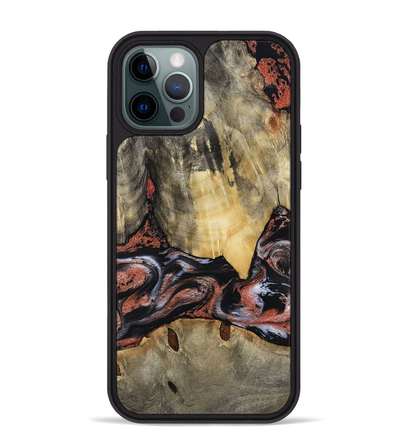 iPhone 12 Pro Max Wood Phone Case - Lorri (Black & White, 788148)