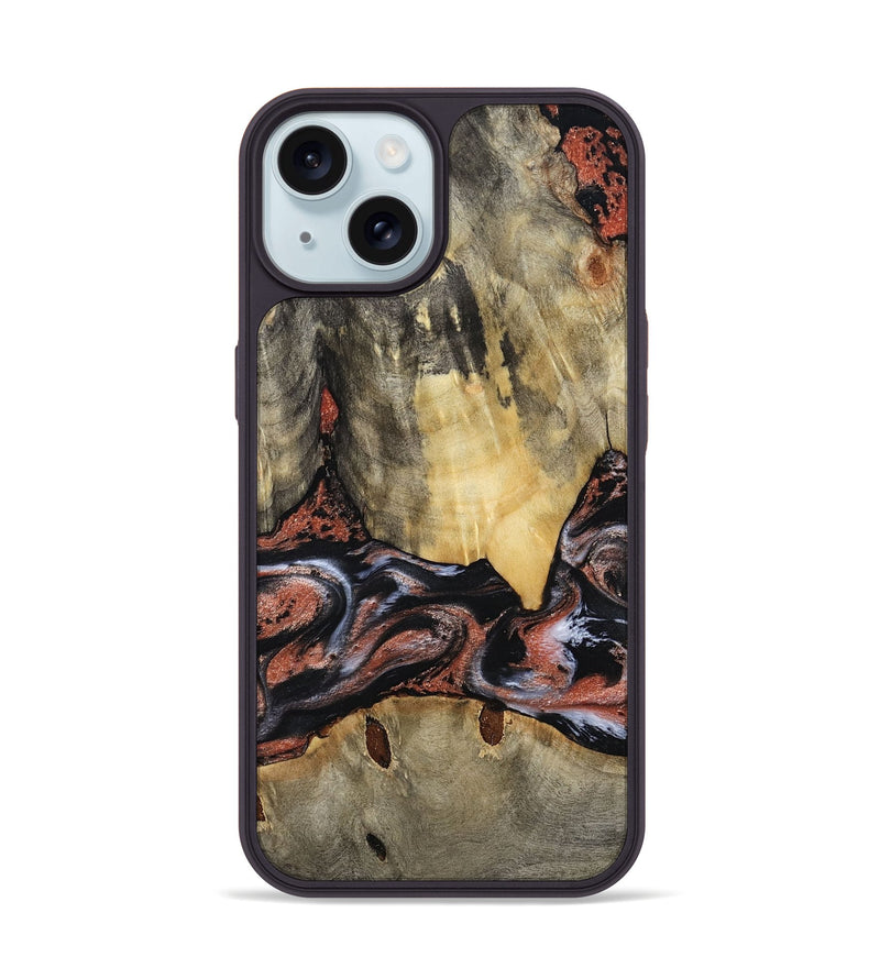 iPhone 15 Wood Phone Case - Lorri (Black & White, 788148)