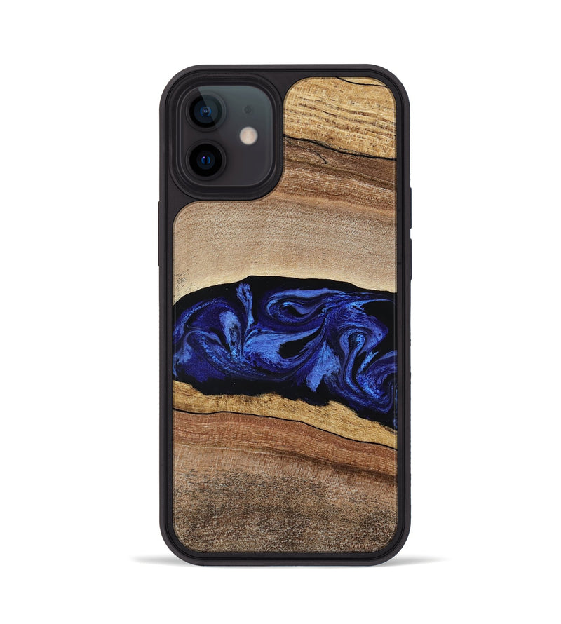 iPhone 12 Wood Phone Case - Denzel (Blue, 788172)