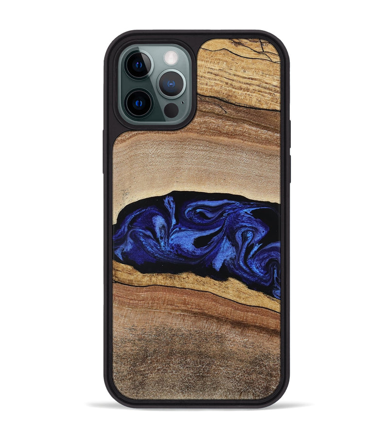 iPhone 12 Pro Max Wood Phone Case - Denzel (Blue, 788172)