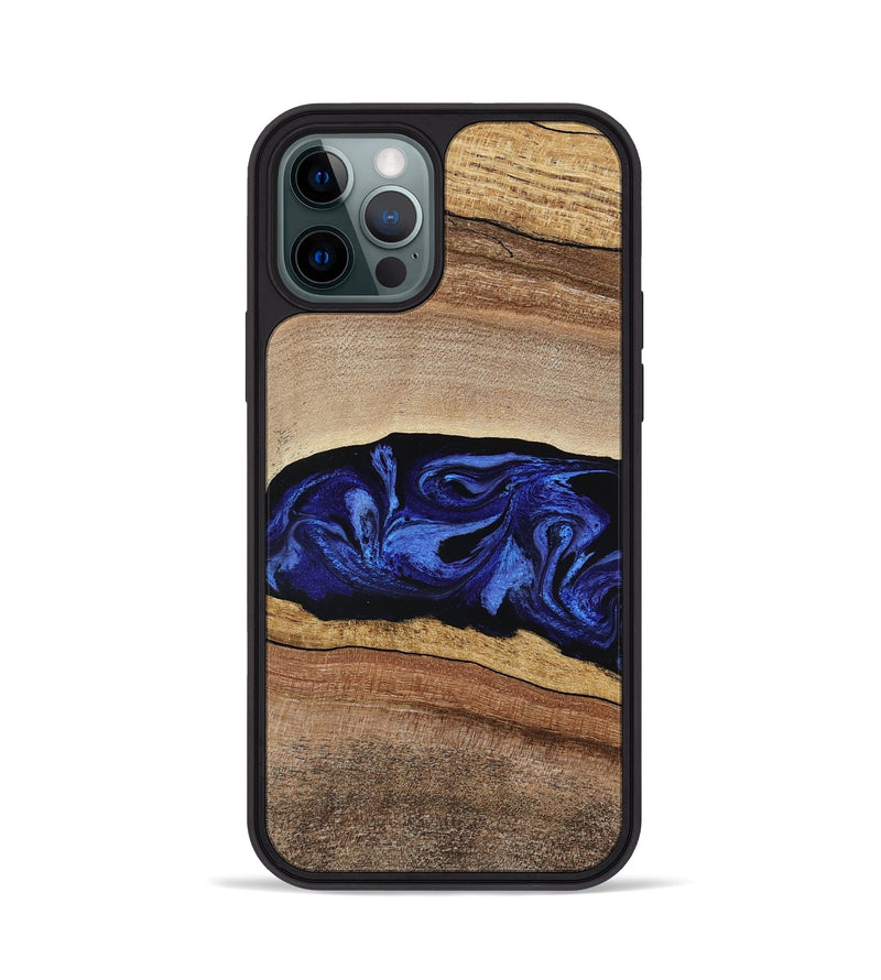 iPhone 12 Pro Wood Phone Case - Denzel (Blue, 788172)