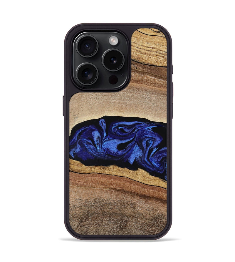 iPhone 15 Pro Wood Phone Case - Denzel (Blue, 788172)