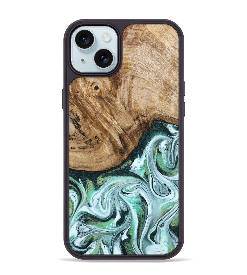 iPhone 15 Plus Wood Phone Case - Doris (Green, 788175)