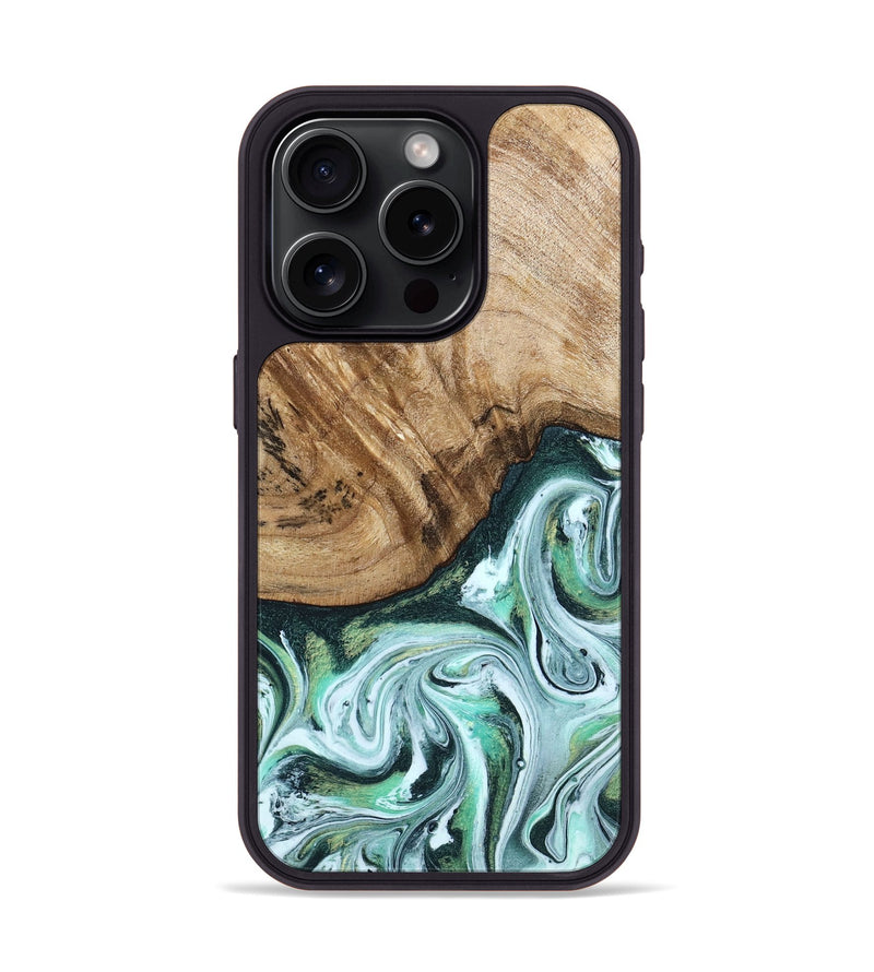 iPhone 15 Pro Wood Phone Case - Doris (Green, 788175)