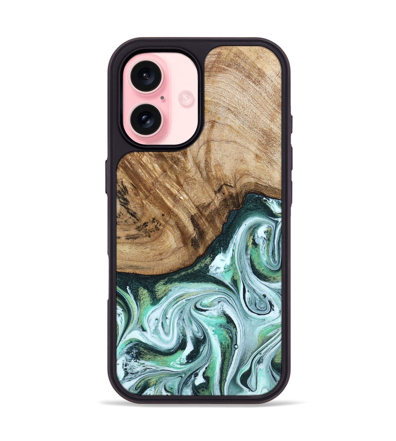 iPhone 16 Wood Phone Case - Doris (Green, 788175)