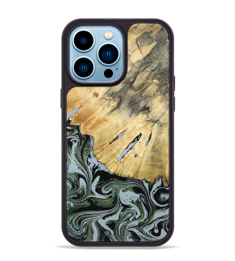 iPhone 14 Pro Max Wood Phone Case - Colonel (Green, 788181)