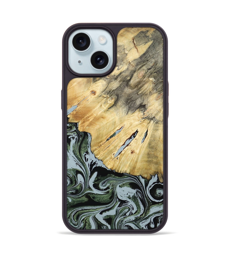 iPhone 15 Wood Phone Case - Colonel (Green, 788181)