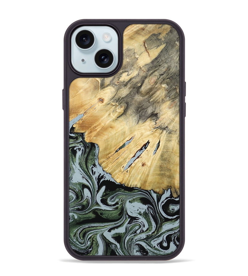iPhone 15 Plus Wood Phone Case - Colonel (Green, 788181)