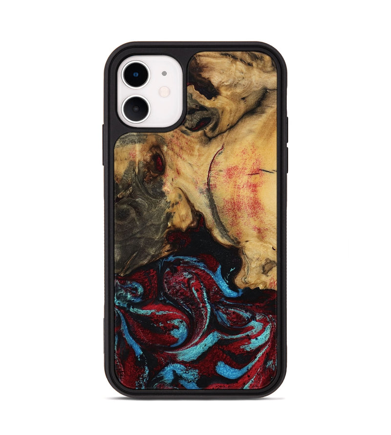 iPhone 11 Wood Phone Case - Tena (Red, 788334)