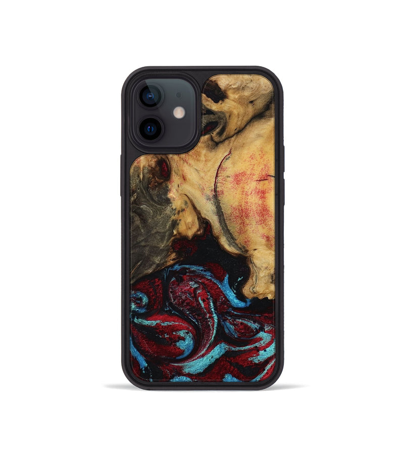 iPhone 12 mini Wood Phone Case - Tena (Red, 788334)