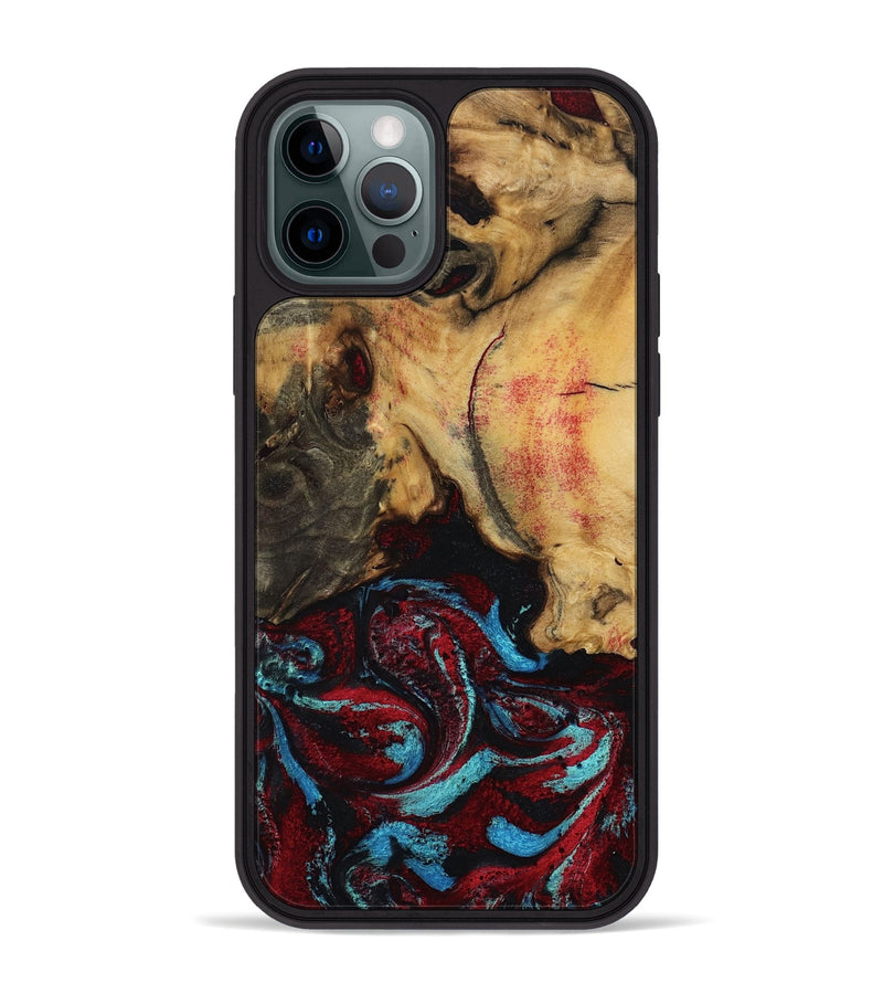 iPhone 12 Pro Max Wood Phone Case - Tena (Red, 788334)