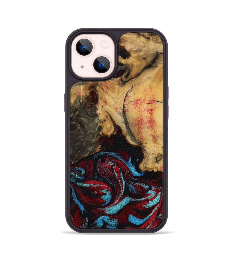 iPhone 14 Wood Phone Case - Tena (Red, 788334)