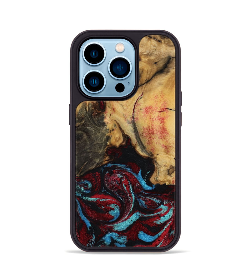 iPhone 14 Pro Wood Phone Case - Tena (Red, 788334)
