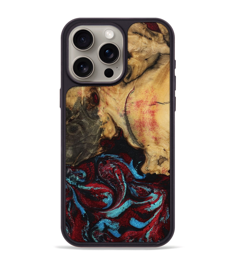 iPhone 15 Pro Max Wood Phone Case - Tena (Red, 788334)