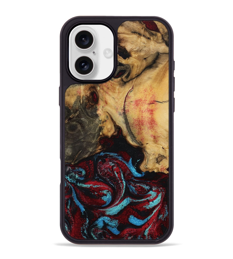 iPhone 16 Plus Wood Phone Case - Tena (Red, 788334)