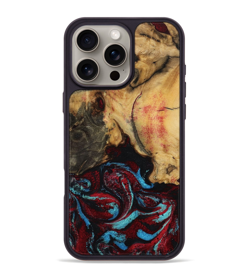 iPhone 16 Pro Max Wood Phone Case - Tena (Red, 788334)