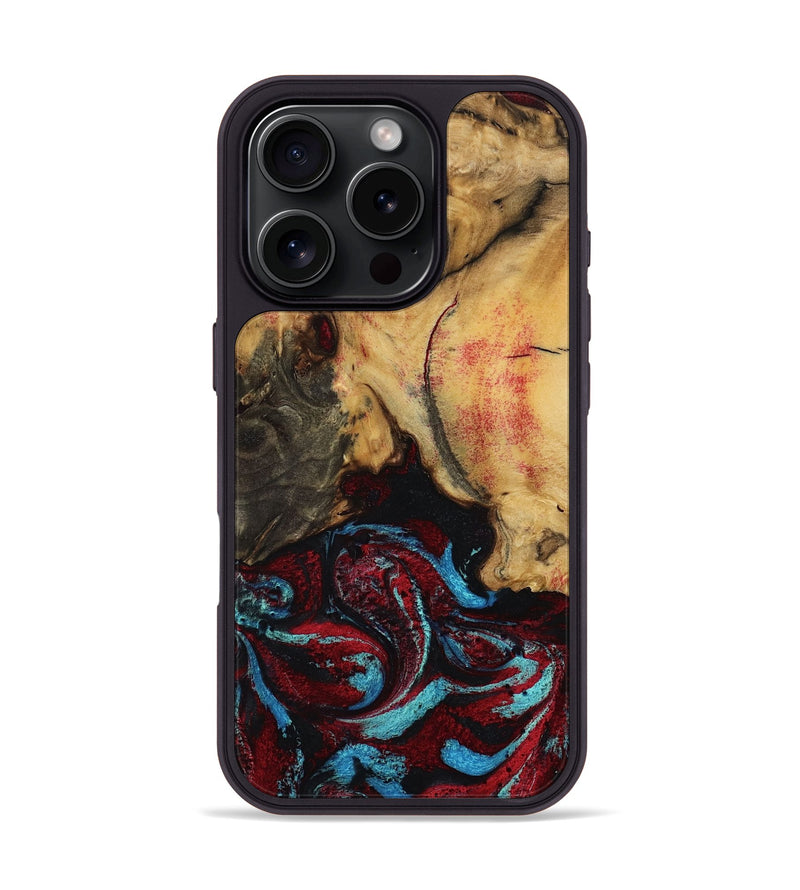 iPhone 16 Pro Wood Phone Case - Tena (Red, 788334)