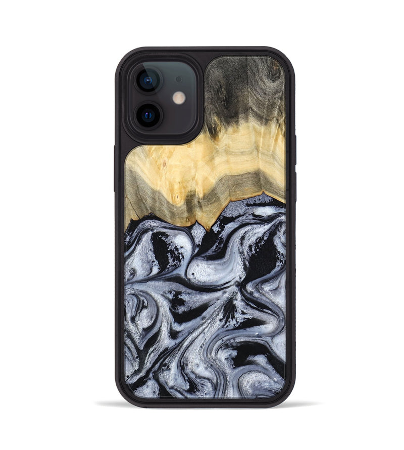 iPhone 12 Wood Phone Case - Krew (Black & White, 788343)