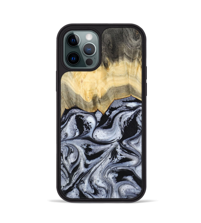 iPhone 12 Pro Wood Phone Case - Krew (Black & White, 788343)