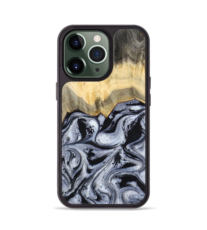 iPhone 13 Pro Wood Phone Case - Krew (Black & White, 788343)