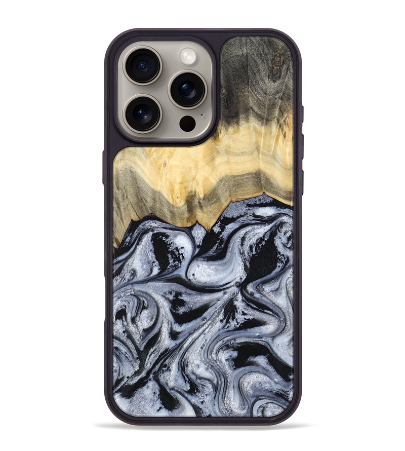 iPhone 16 Pro Max Wood Phone Case - Krew (Black & White, 788343)