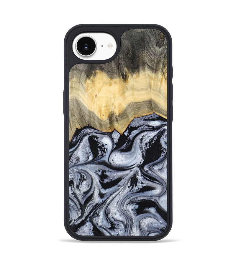 iPhone 16e Wood Phone Case - Krew (Black & White, 788343)