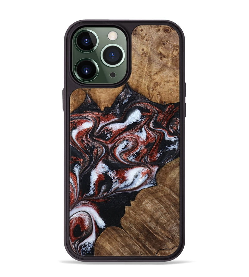 iPhone 13 Pro Max Wood Phone Case - Idell (Black & White, 788344)