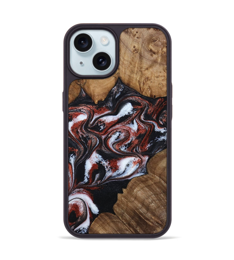 iPhone 15 Wood Phone Case - Idell (Black & White, 788344)