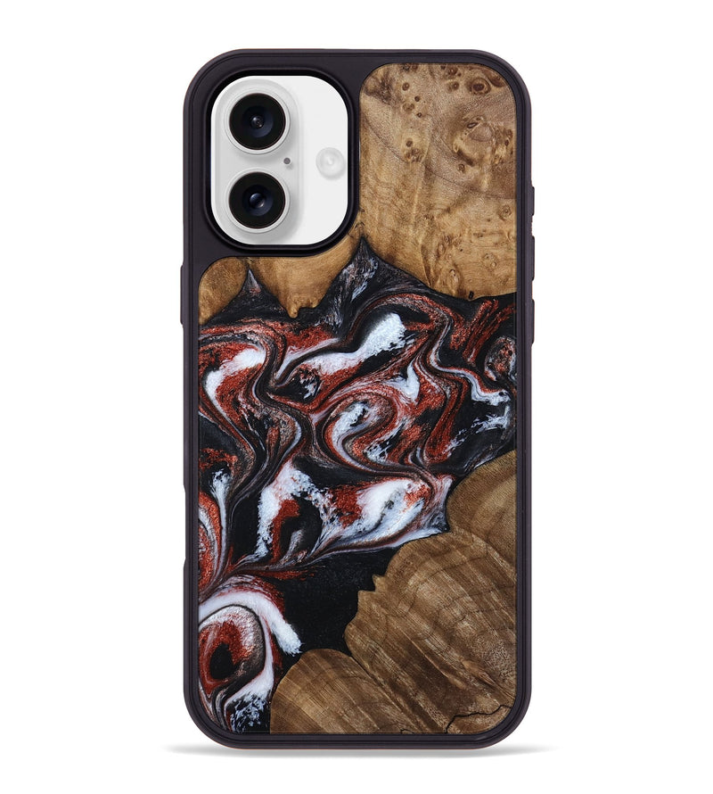 iPhone 16 Plus Wood Phone Case - Idell (Black & White, 788344)