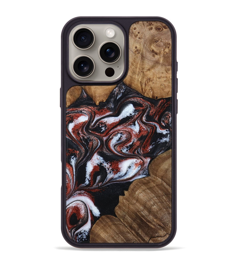 iPhone 16 Pro Max Wood Phone Case - Idell (Black & White, 788344)