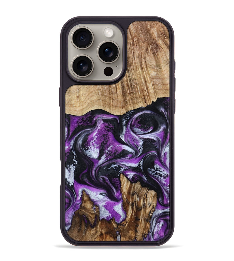 iPhone 16 Pro Max Wood Phone Case - Shelton (Purple, 788362)