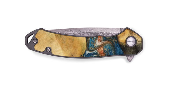 EDC Wood Pocket Knife - Carmelo (Teal & Gold, 788385)