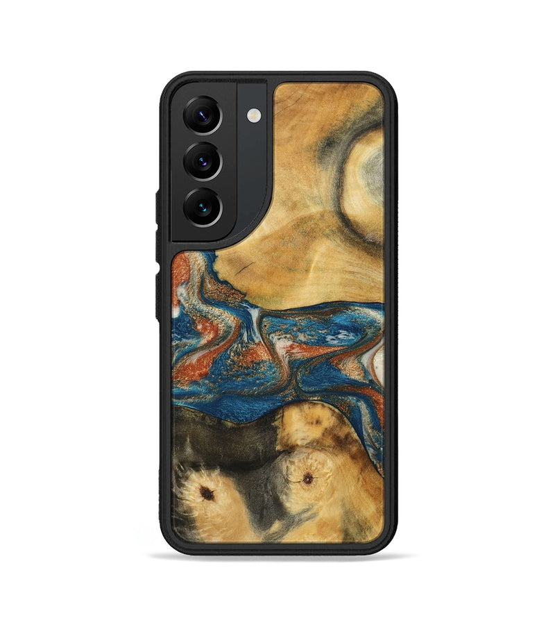 Galaxy S22 Wood Phone Case - Carmelo (Teal & Gold, 788385)