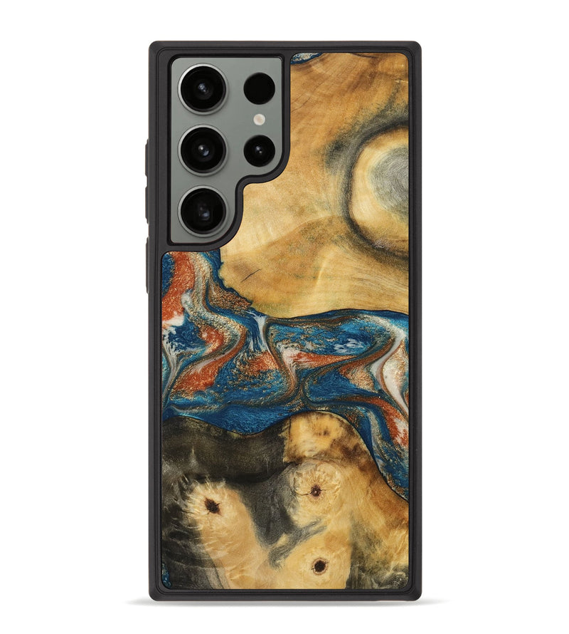 Galaxy S23 Ultra Wood Phone Case - Carmelo (Teal & Gold, 788385)
