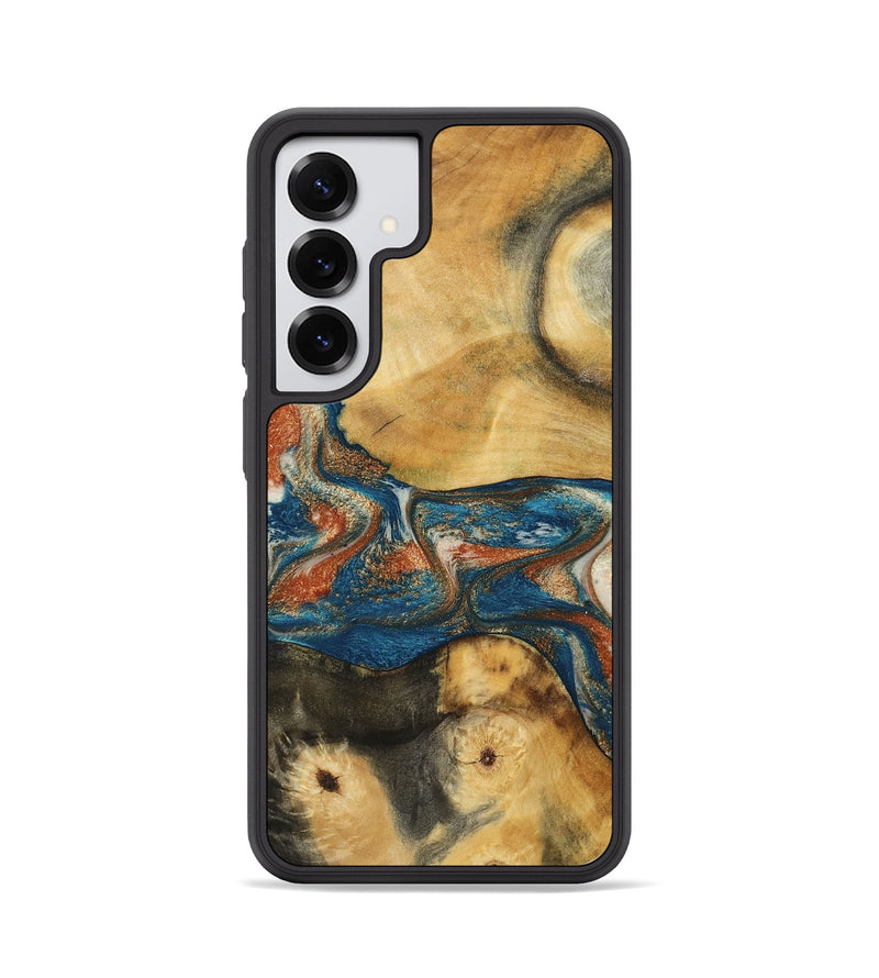 Galaxy S25 Wood Phone Case - Carmelo (Teal & Gold, 788385)