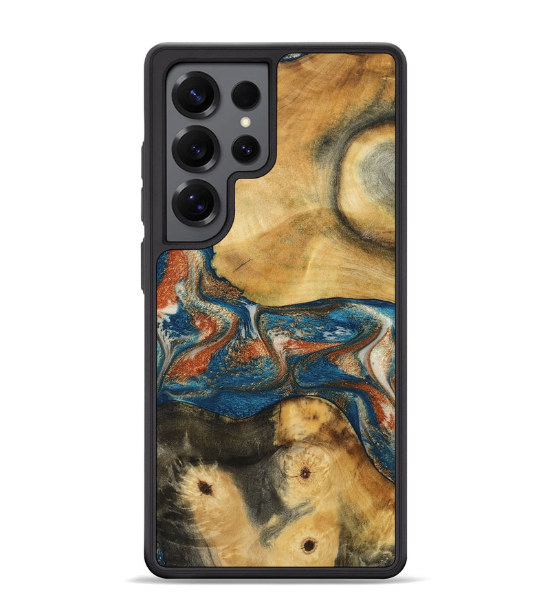 Galaxy S25 Ultra Wood Phone Case - Carmelo (Teal & Gold, 788385)