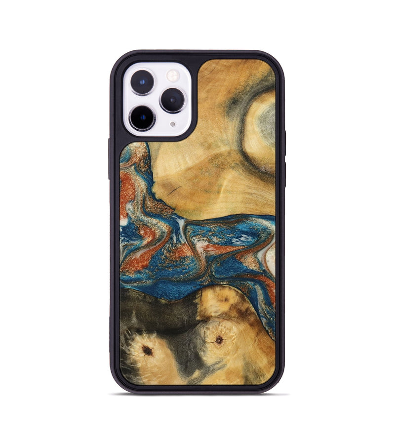 iPhone 11 Pro Wood Phone Case - Carmelo (Teal & Gold, 788385)