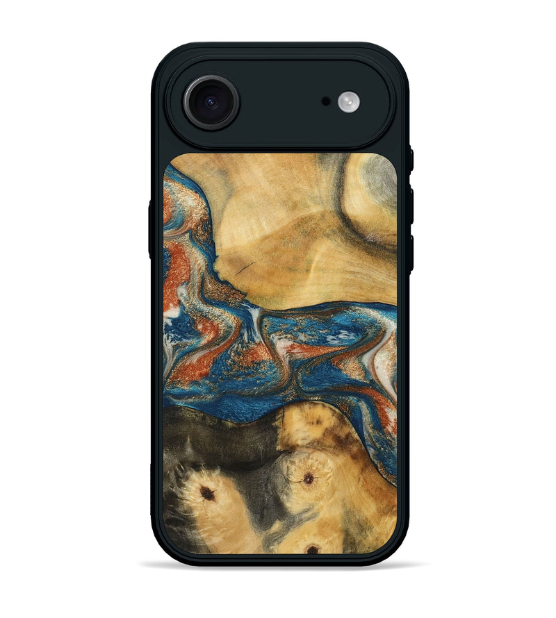 iPhone 17 Air Wood Phone Case - Carmelo (Teal & Gold, 788385)