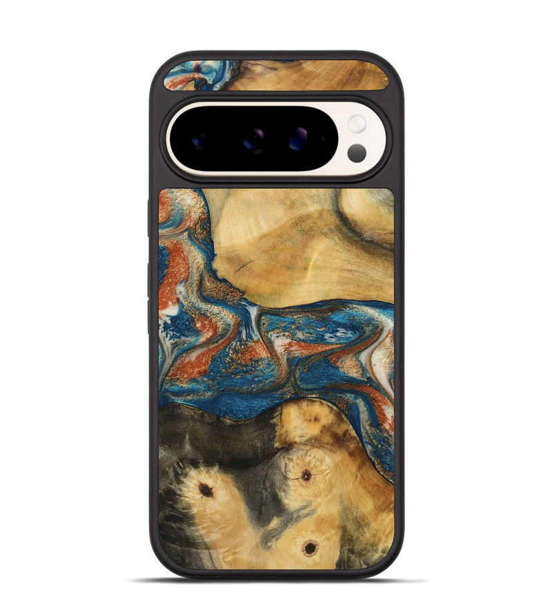 Pixel 9 Wood Phone Case - Carmelo (Teal & Gold, 788385)