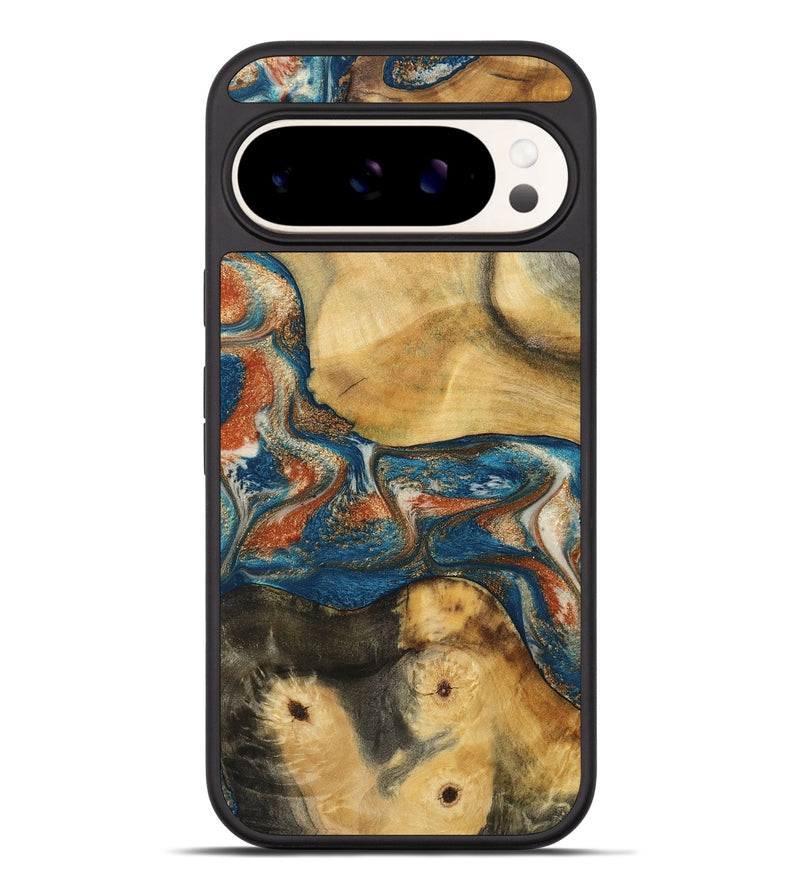 Pixel 9 Pro XL Wood Phone Case - Carmelo (Teal & Gold, 788385)