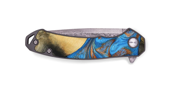 EDC Wood Pocket Knife - Donn (Teal & Gold, 788414)