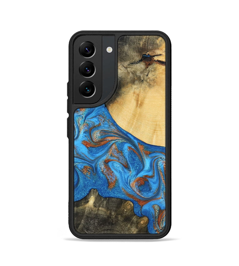 Galaxy S22 Wood Phone Case - Donn (Teal & Gold, 788414)