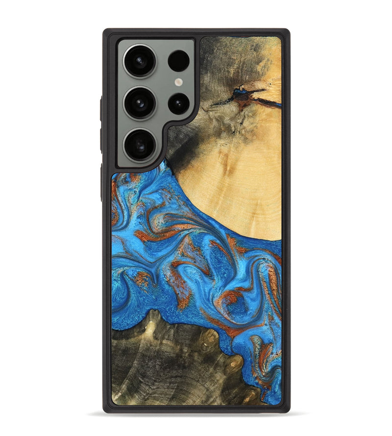 Galaxy S23 Ultra Wood Phone Case - Donn (Teal & Gold, 788414)
