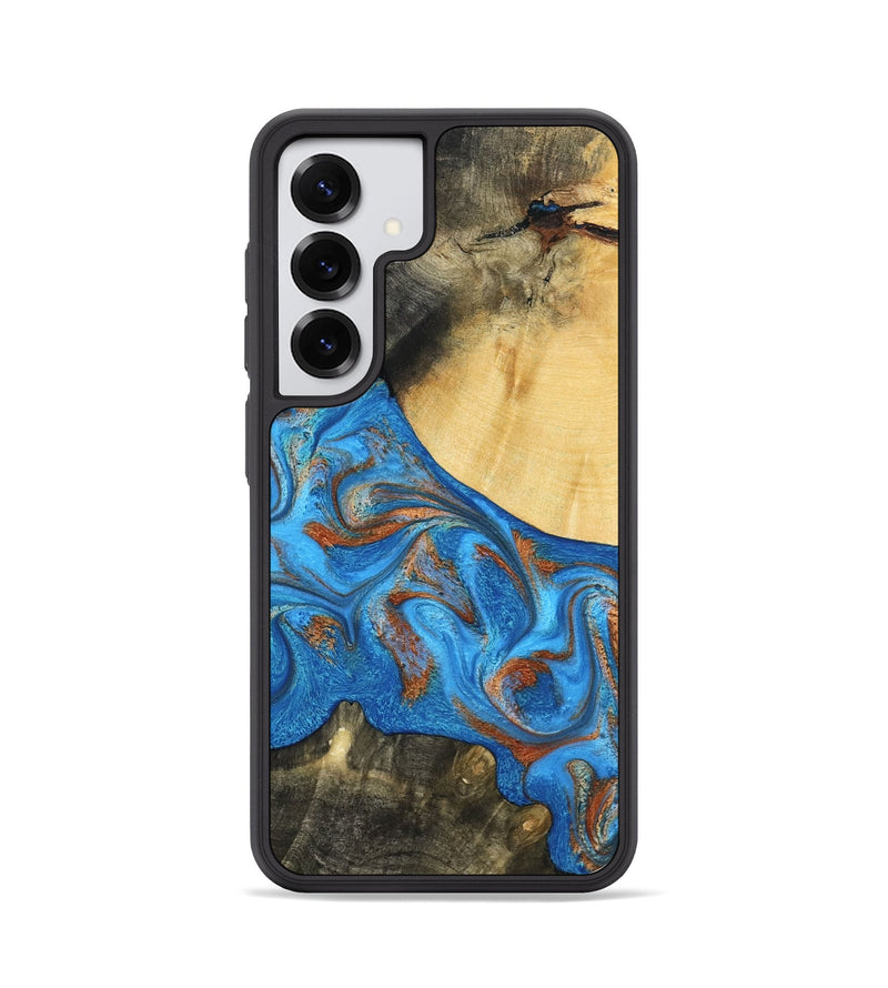 Galaxy S25 Wood Phone Case - Donn (Teal & Gold, 788414)