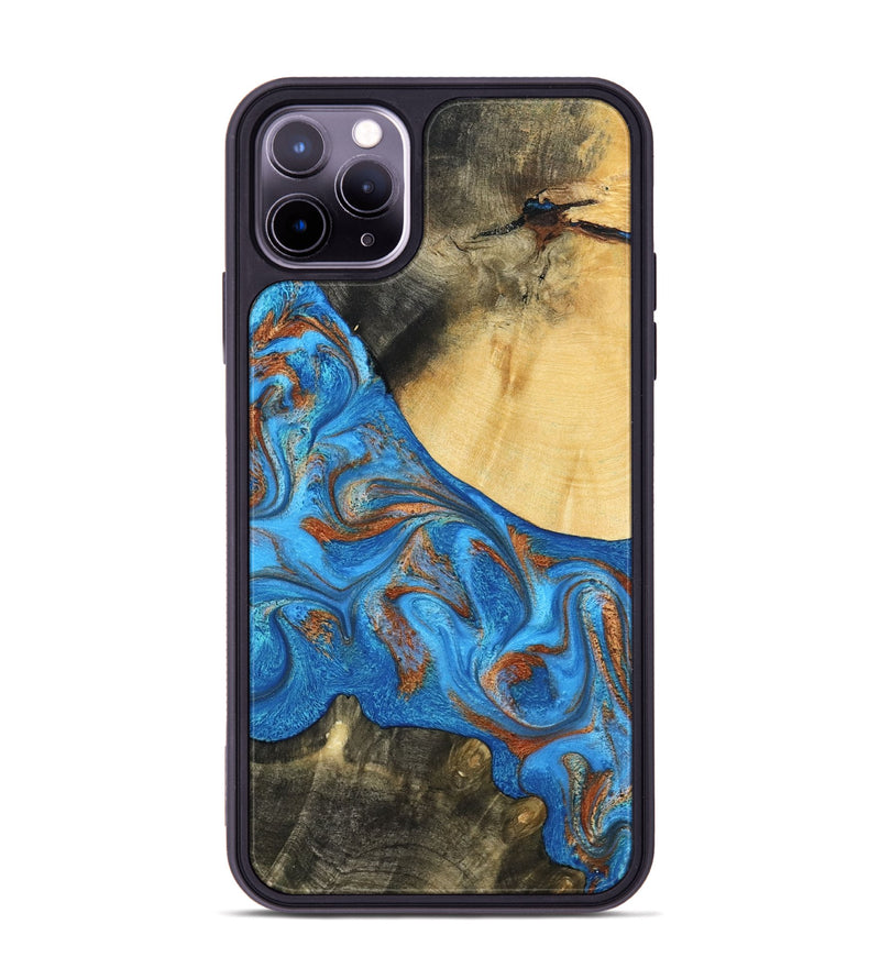 iPhone 11 Pro Max Wood Phone Case - Donn (Teal & Gold, 788414)