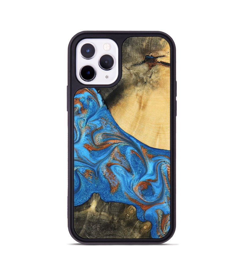 iPhone 11 Pro Wood Phone Case - Donn (Teal & Gold, 788414)