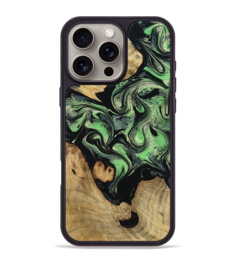 iPhone 16 Pro Max Wood Phone Case - Brendon (Green, 788439)