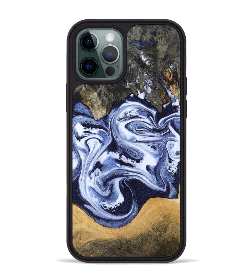 iPhone 12 Pro Max Wood Phone Case - Renada (Blue, 788446)