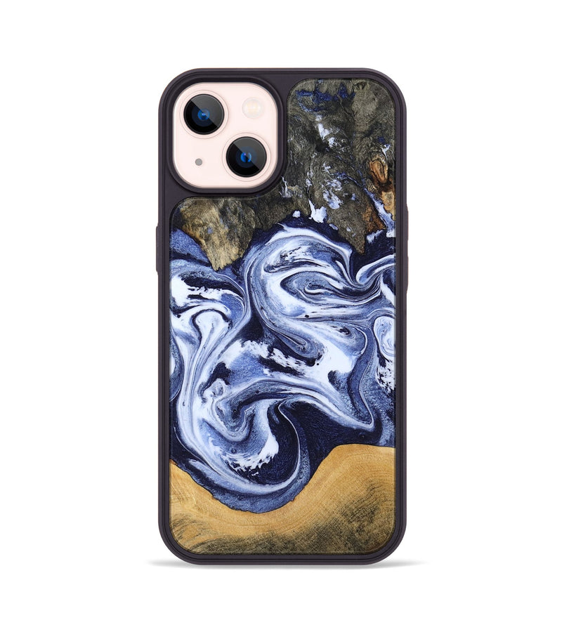 iPhone 14 Wood Phone Case - Renada (Blue, 788446)